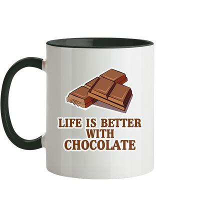 Life is better with chocolate - Tasse zweifarbig