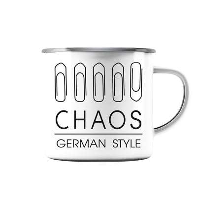 Chaos German Style - Emaille Tasse (Silber)