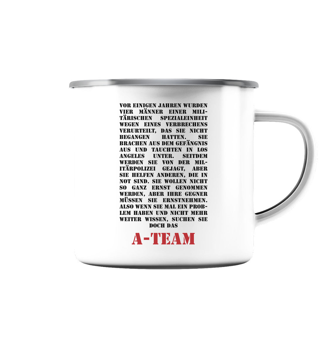A-Team Theme - Emaille Tasse (Silber)