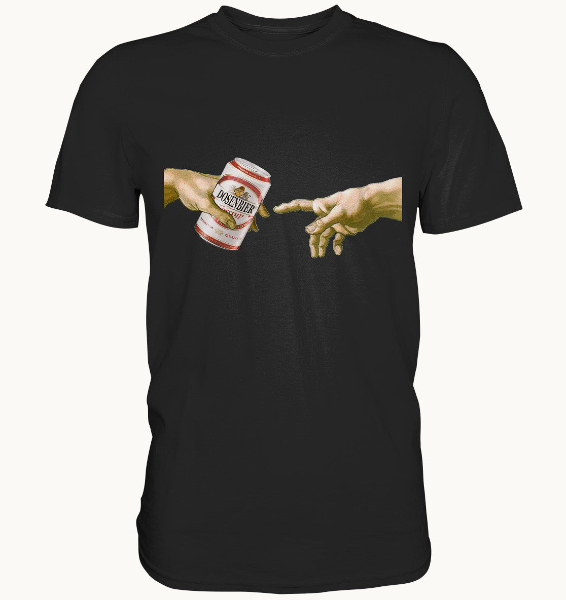 Dosenbier "Die Erschaffung Adams" Michelangelos Hand T-Shirt - Premium Shirt