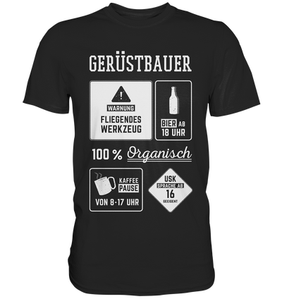 Gerüstbauer Warnung / Druck weiß / Männer Premium Shirt - Baufun Shop