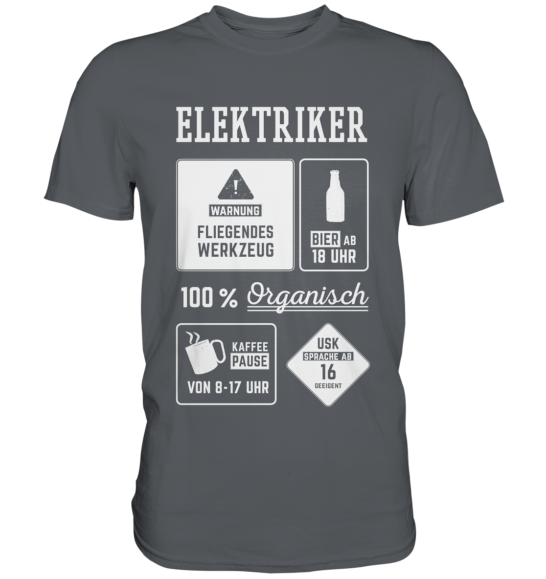 Elektriker Warnung / Druck weiß / Männer Premium Shirt - Baufun Shop