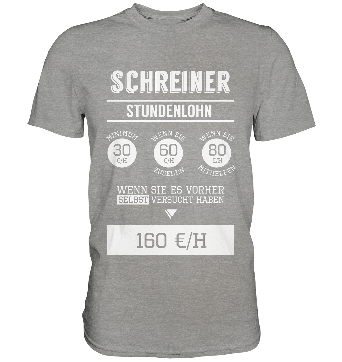 Schreiner Stundenlohn / Druck weiß / Männer Premium Shirt - Baufun Shop