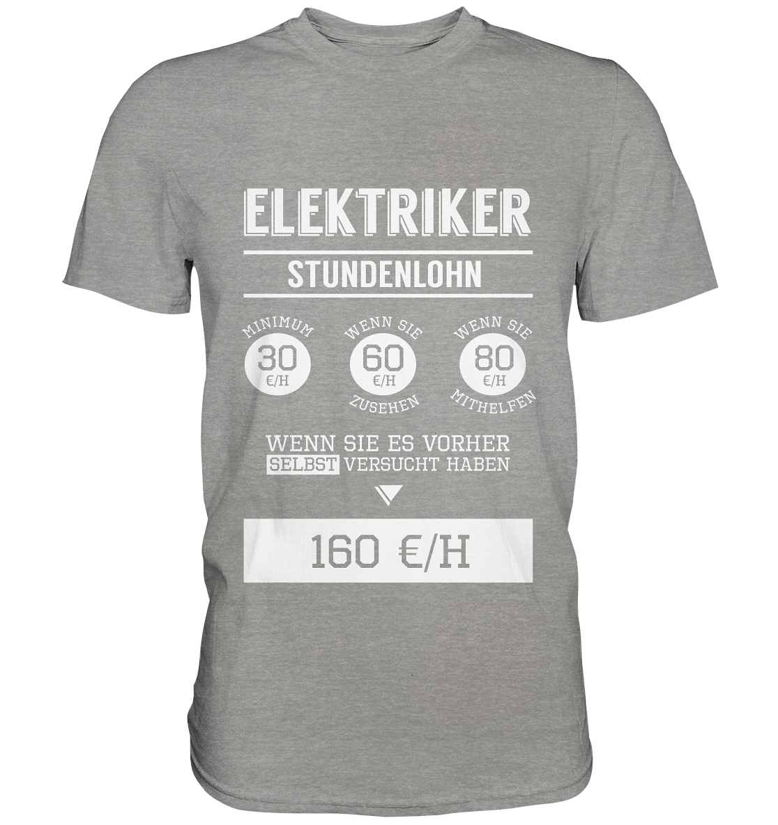 Elektriker Stundenlohn / Druck weiß / Männer Premium Shirt - Baufun Shop