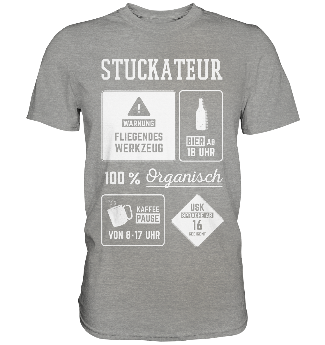Stuckateur Warnung / Druck weiß / Männer Premium Shirt - Baufun Shop