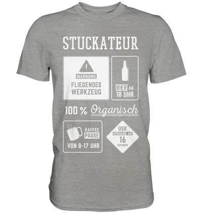 Stuckateur Warnung / Druck weiß / Männer Premium Shirt - Baufun Shop