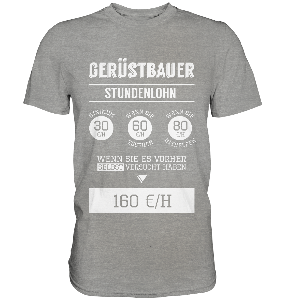 Gerüstbauer Stundenlohn / Druck weiß / Männer Premium Shirt - Baufun Shop
