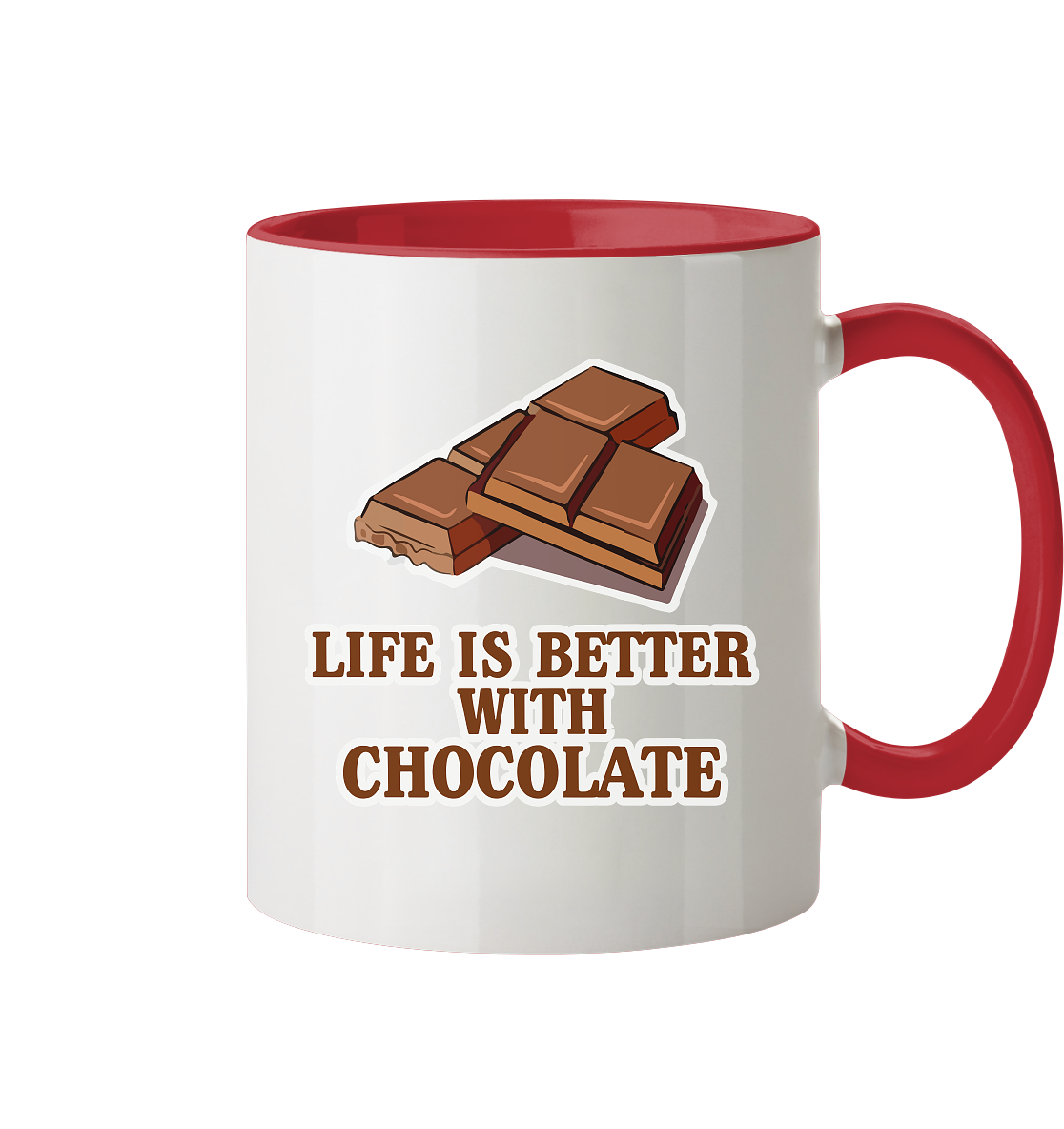 Life is better with chocolate - Tasse zweifarbig